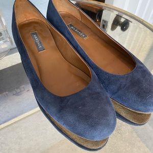 Margaux navy blue flats